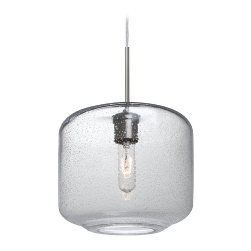 Seeded Glass Pendant Light Satin Nickel Niles by Besa Lighting