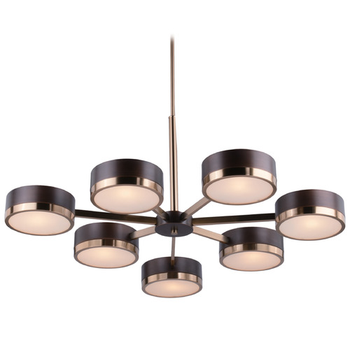 Vaxcel Lighting Vaxcel Lighting Madison Architectural Bronze & Natural Brass Chandelier H0219