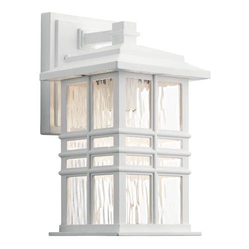 Beacon Small Square Textured White Outdoor Wall Light by Kichler Lighting