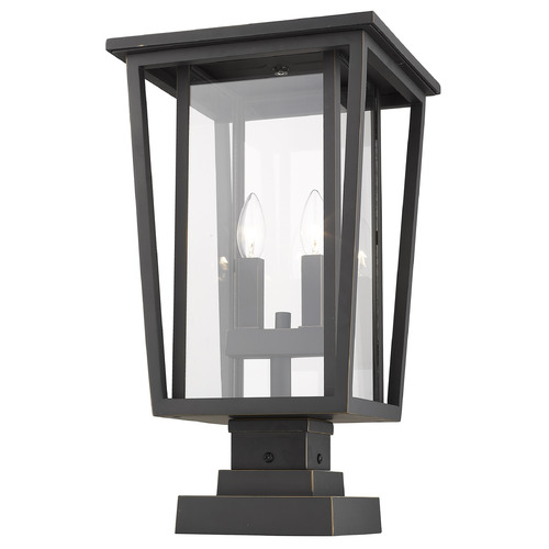 Z-Lite Seoul Oil Rubbed Bronze Post Light by Z-Lite 571PHBS-SQPM-ORB