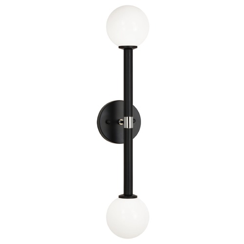 Matteo Lighting Stellar Black & Chrome Sconce by Matteo Lighting W75322BKOP