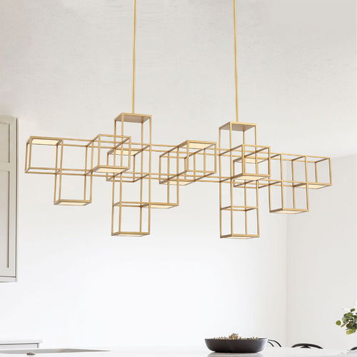 Ferro 13-Light Linear LED Chandelier in Gold by Eurofase Lighting