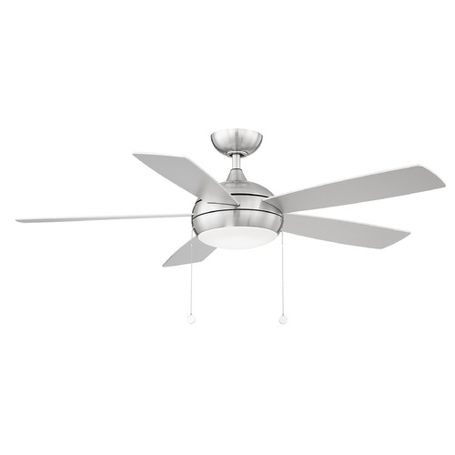 WAC Lighting Disc II 52-Inch Damp Ceiling Fan in Brushed Nickel with LED Light by WAC Lighting F-033L-BN