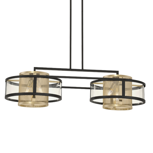 SoHo 6-Light Linear Light in Coal & Soft Brass by Metropolitan