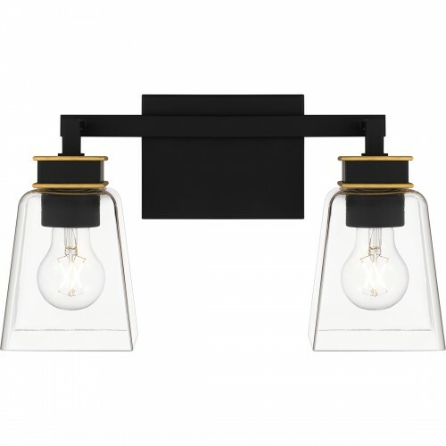 Almany 2-Light Bath Light in Matte Black by Quoizel Lighting