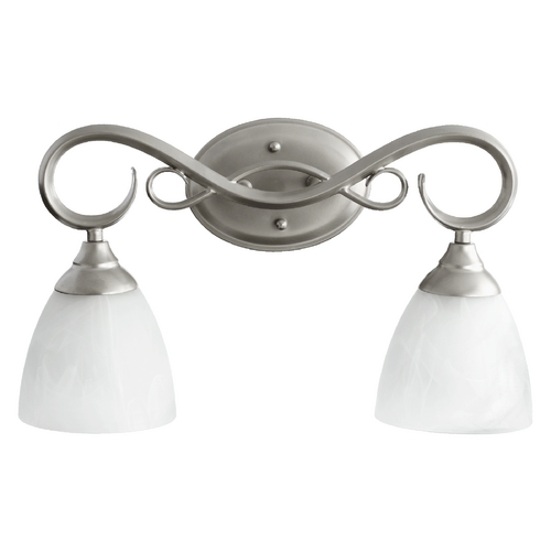 Quorum Lighting Powell Classic Nickel Bathroom Light by Quorum Lighting 5108-2-64