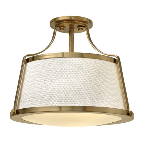Charlotte 16-Inch Brushed Caramel Semi-Flush Mount by Hinkley Lighting