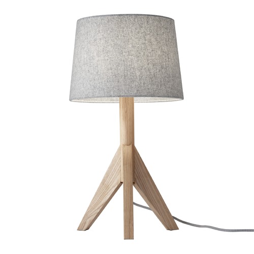 Mid-Century Modern Table Lamp Natural Ash Wood Eden by Adesso Home
