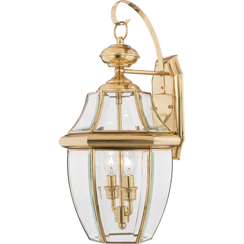 Newbury Outdoor Wall Light in Polished Brass by Quoizel Lighting