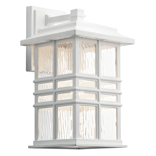 Beacon Medium Square Textured White Outdoor Wall Light by Kichler Lighting