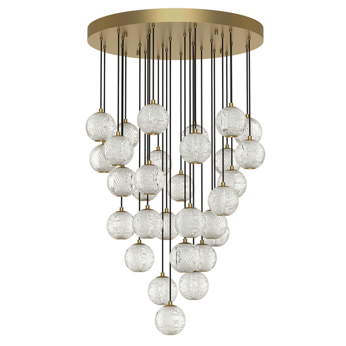 Alora Lighting Marni Natural Brass LED Multi-Light Pendant with Globe Shade