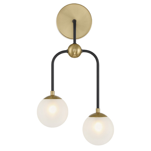 Savoy House Couplet 2-Light Wall Sconce in Black & Warm Brass by Savoy House 9-6696-2-143