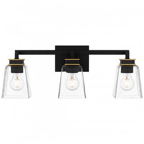 Quoizel Lighting Almany Matte Black & Gold Bathroom Light