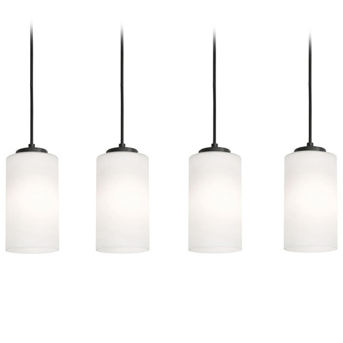 AFX Lighting Afx Lighting Leo Black Multi-Light Pendant with Cylindrical Shade LEOP04MBBKLNR4