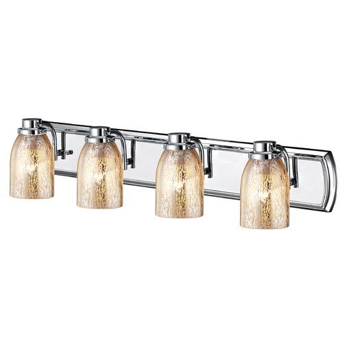 Design Classics Lighting Industrial Mercury Glass 4-Light Bath Bar in Chrome 1204-26 GL1039D