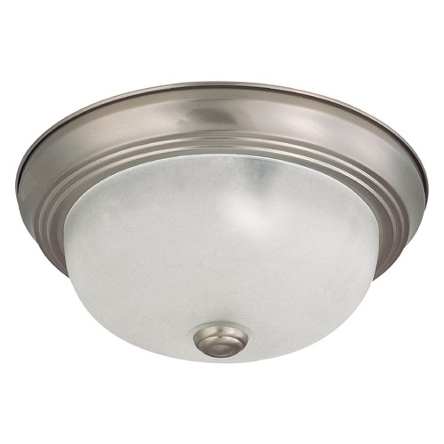 Nuvo Lighting 11 in. 2 Lt. Brushed Nickel Flushmount with Frosted Glass 60/3261