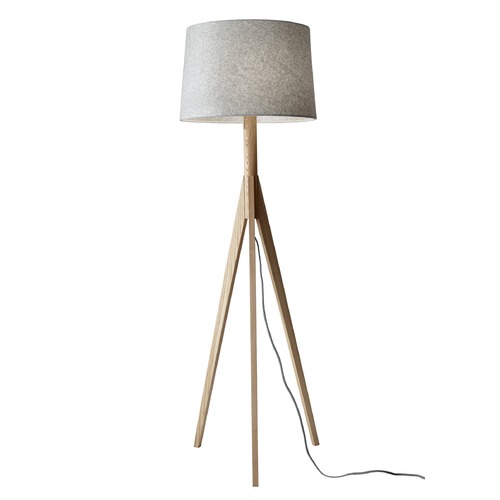 Mid-Century Modern Floor Lamp Natural Ash Wood Eden by Adesso Home