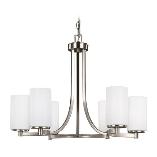 Generation Lighting Hettinger Brushed Nickel Chandelier by Generation Lighting 3139106-962