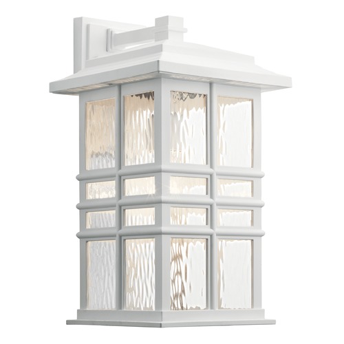 Beacon Large Square Textured White Outdoor Wall Light by Kichler Lighting