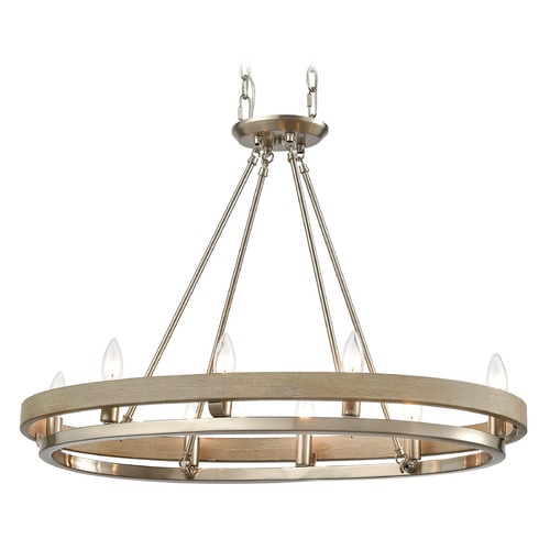 Elk Lighting Elk Lighting Ramsey Satin Nickel, Beechwood Chandelier 75065/8