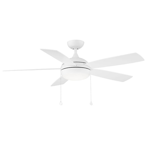 WAC Lighting Disc II 52-Inch Damp Rated Ceiling Fan in White with LED Light by WAC Lighting F-033L-MW