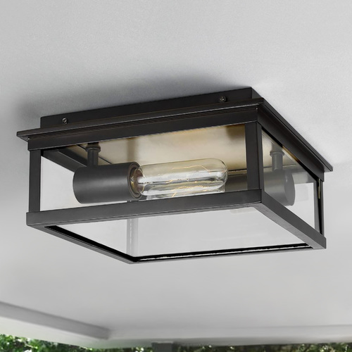 Chapman & Meyers 10.50-Inch Freeport Heritage Copper Flush Mount by Visual Comfort Studio