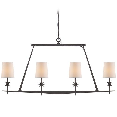 Visual Comfort Signature Collection Ian K. Fowler Etoile Linear Chandelier in Black Rust by Visual Comfort Signature S5316BRNP