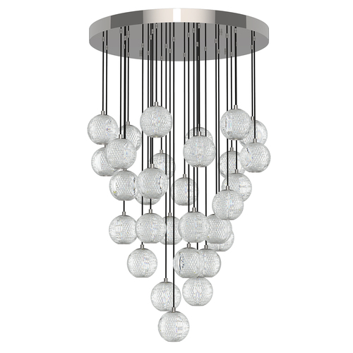 Alora Lighting Marni Polished Nickel LED Multi-Light Pendant with Globe Shade