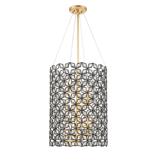 Brookcrest 8-Light Pendant in Sand Coal & Gold Leaf by Metropolitan