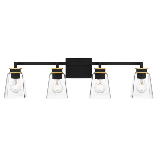 Quoizel Lighting Almany Matte Black & Aged Brass Bathroom Light