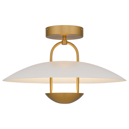 Quoizel Lighting Bingham Brushed Gold & Matte White LED Semi-Flushmount Light