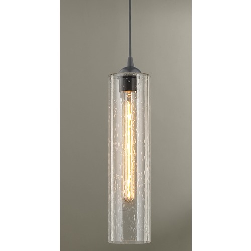 Design Classics Lighting Seeded Glass Mini-Pendant Black 582-07 GL1641C