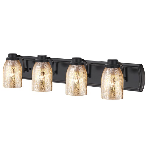 Design Classics Lighting Industrial Mercury Glass 4-Light Bath Bar in Bronze 1204-36 GL1039D