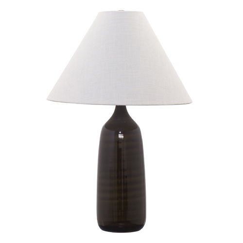 Scatchard Stoneware Brown Gloss Table Lamp by House of Troy Lighting