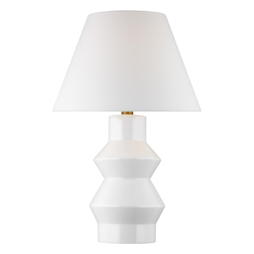 Chapman & Meyers Abaco Arctic White & Burnished Brass LED Table Lamp by Visual Comfort Studio
