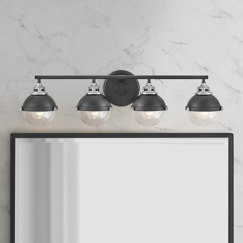 Fletcher 4-Light Vanity Light in Black & Chrome by Hinkley Lighting