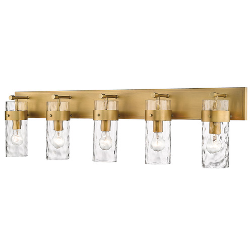 Z-Lite Fontaine Rubbed Brass Bathroom Light by Z-Lite 3035-5V-RB