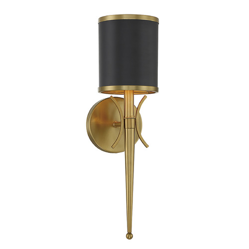 Quincy Wall Sconce in Black & Warm Brass by Savoy House