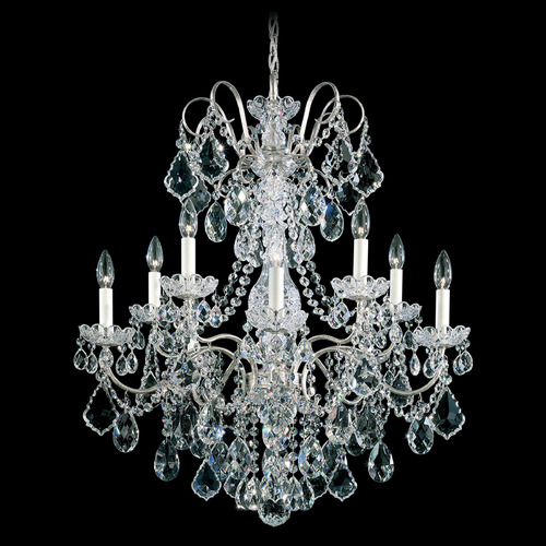 Schonbek Worldwide Lighting New Orleans Antique Silver Crystal Chandelier