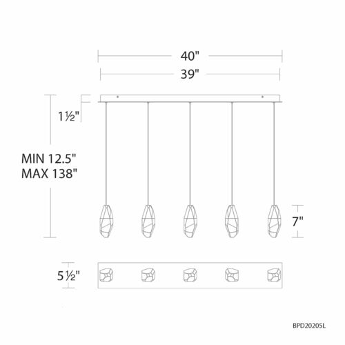 Schonbek Beyond Schonbek Beyond Martini Aged Brass LED Multi-Light Pendant BPD20205LO-AB