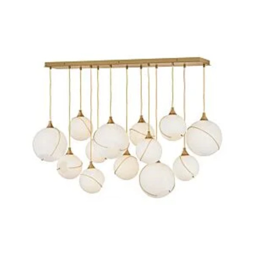 Skye 13-Light Linear Pendant in Heritage Brass by Hinkley Lighting