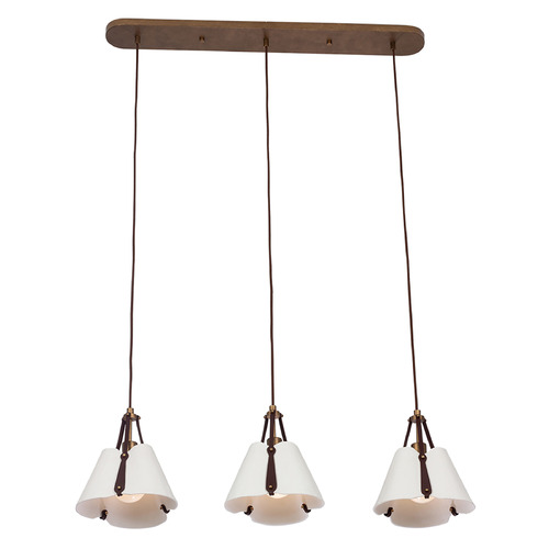 Kalco Lighting Embrace Pearlized Antique Brass Multi-Light Pendant with Scalloped Shade