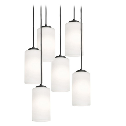 Afx Lighting Leo Black Multi-Light Pendant with Cylindrical Shade