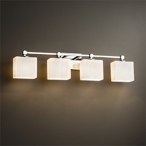 Justice Design Group Justice Design Group Tetra Polished Chrome Bathroom Light FSN-8424-55-RBON-CROM