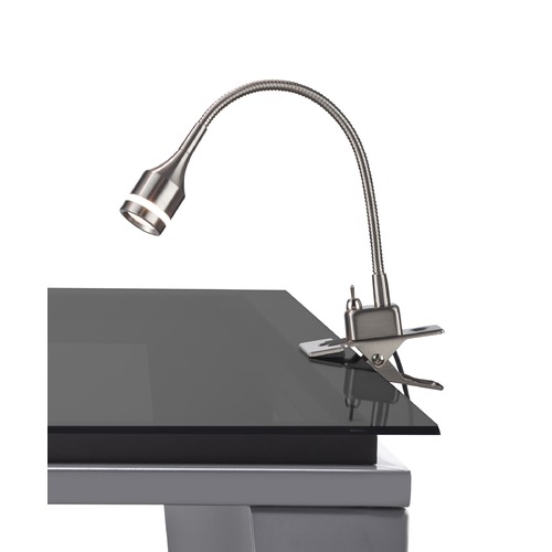 Adesso Home Prospect Brushed Steel LED Clip-On Lamp