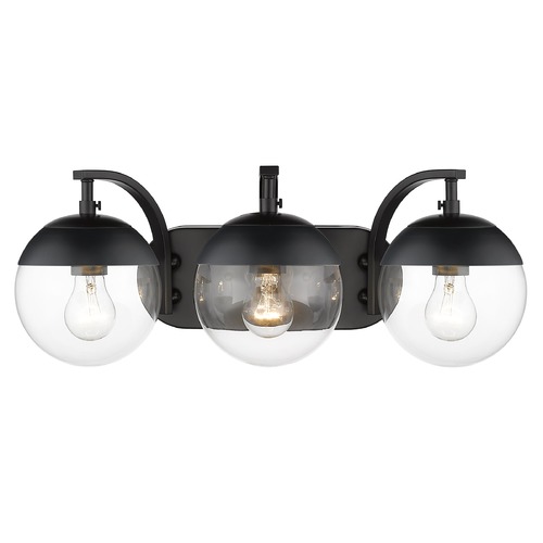 Golden Lighting Dixon 21-Inch Black Bathroom Light by Golden Lighting 3219-BA3BLK-BLK