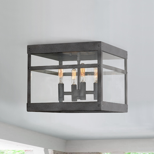 Hinkley Porter Aged Zinc Flush Mount by Hinkley Lighting 2803DZ