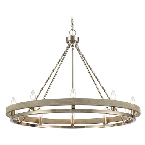 Elk Lighting Elk Lighting Ramsey Satin Nickel, Beechwood Chandelier 75067/10