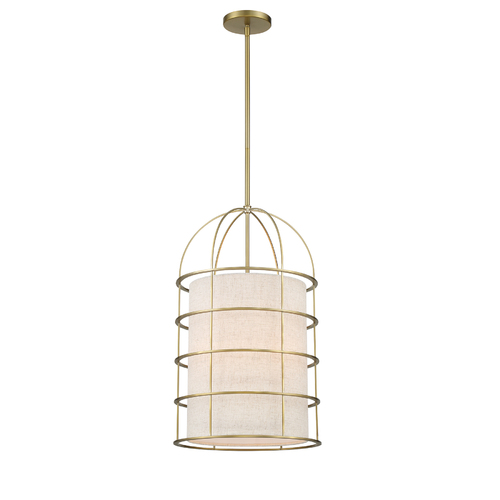 Gateway Park 14-Inch Wide Pendant in Soft Brass by Minka Lavery