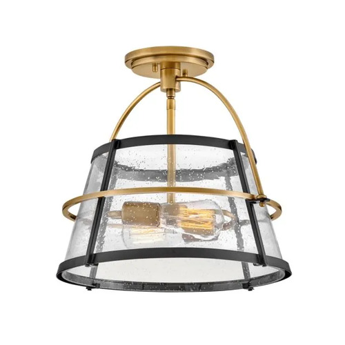 Hinkley Tournon Semi-Flush Mount in Heritage Brass & Black by Hinkley Lighting 38111HB